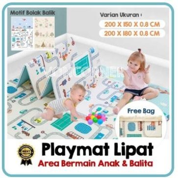 Playmat Bayi Lipat Play Mat Baby 180 X 200 Cm Karpet Matras Xclusive