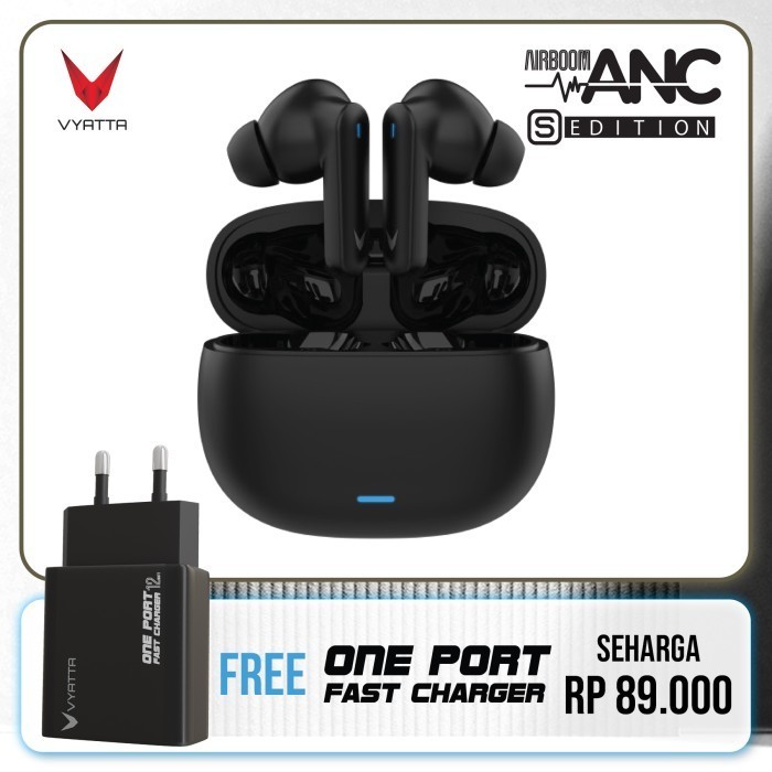 VYATTA AIRBOOM ANC S TWS BLUETOOTH HEADSET EARPHONE 25DB 4 MIC ENC