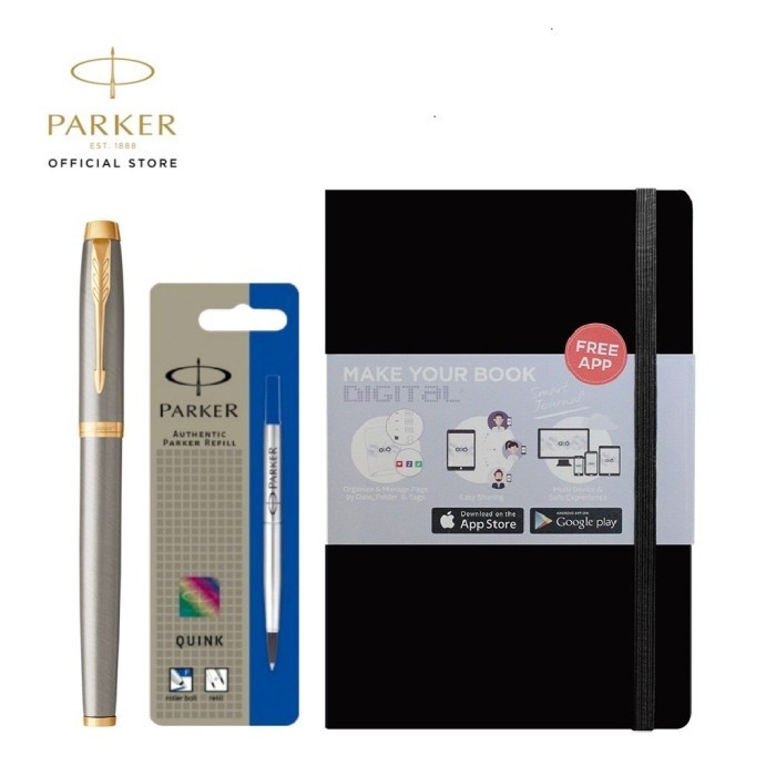 

Ready SPECIAL PACKAGE - IM Brushed Metal Gold RB, Refill Blue, O2O Jurnal
