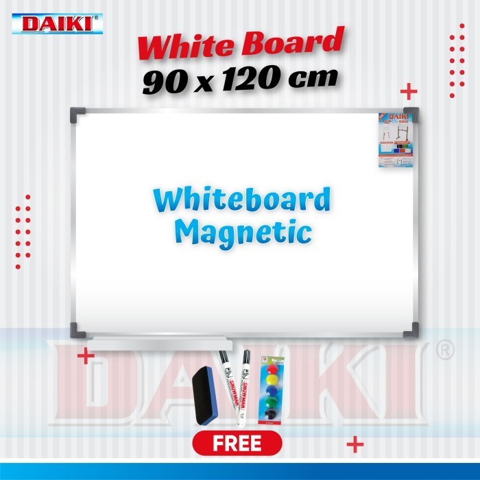 

Ready Whiteboard / Papan Tulis Magnetic DAIKI Uk 90x120 Cm