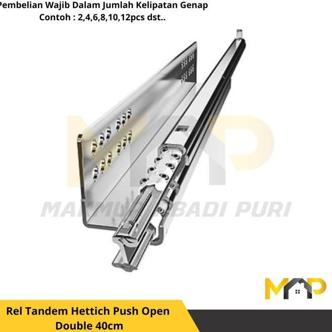 Sale Rel Laci Tandem Double Push Open 40Cm Hettich |Terlaris Kualitas Premium
