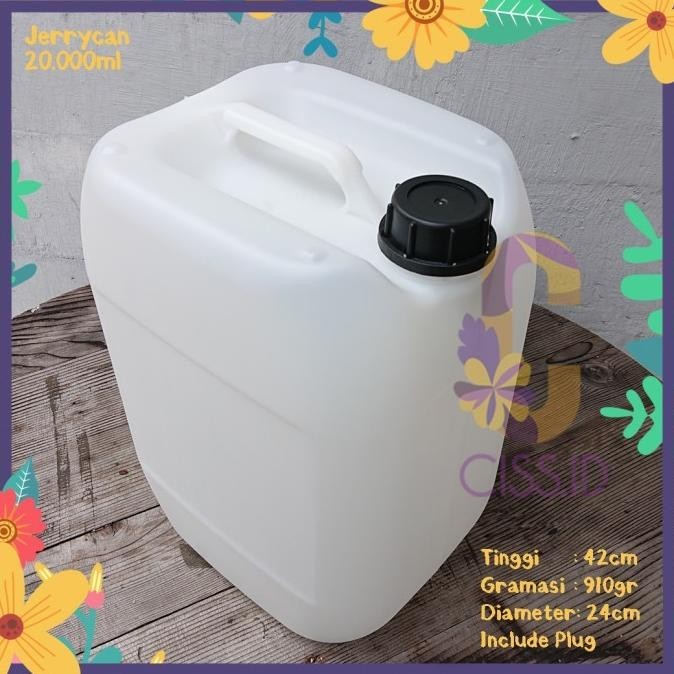 Jerigen 20 Liter Jerrycan Derigen Jeriken Segel Baru Hdpe Natural