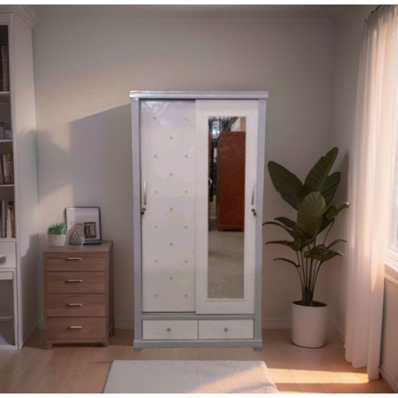 Lemari pakaian 2 pintu minimalis/lemari pakaian/lemari pakaian jeny/lemari minimalis