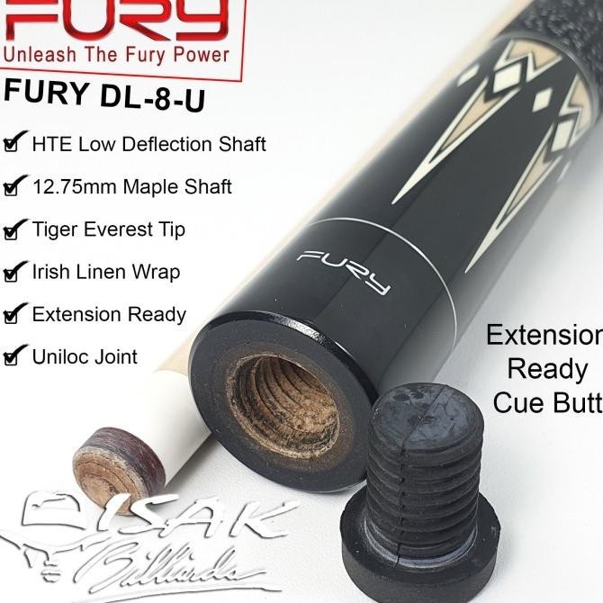 [Ready] Fury Dl-8 Maple Pool Cue - 13 Mm - Billiard Stick Stik Biliar Bilyar