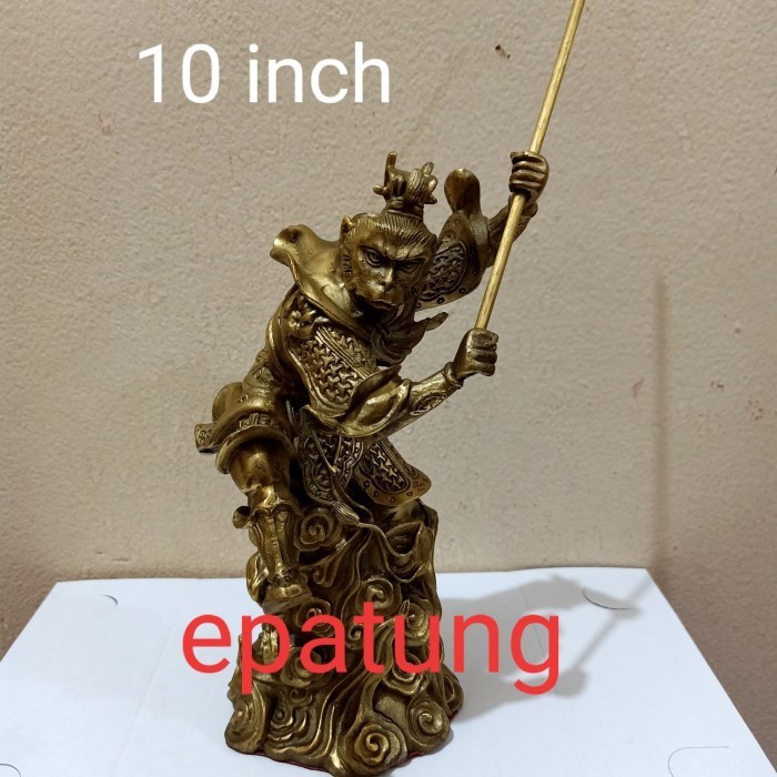 Patung Dewa Rupang Dewa Kera Sakti Sun Go Kong T 25 Cm Kuningan