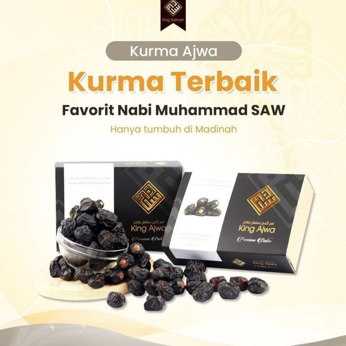 

Paket 10 Box Kurma Ajwa King Salman Premium Kurma Nabi 500Gram