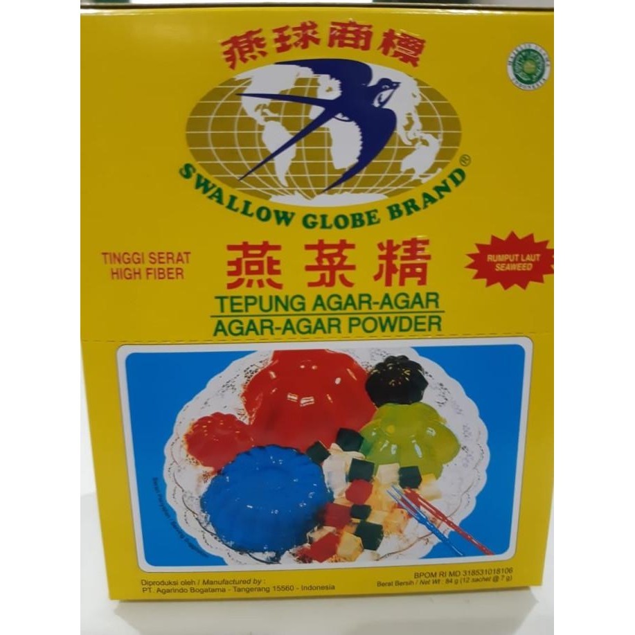 

agar agar swallow globe brand 12x7gr putih