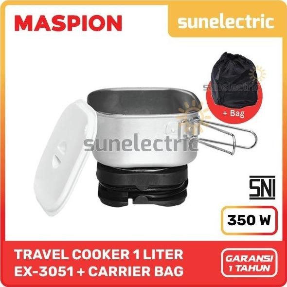 New Electric Travel Multi Cooker (1 Liter) + Travel Bag Maspion Ex-3051 Berkualitas