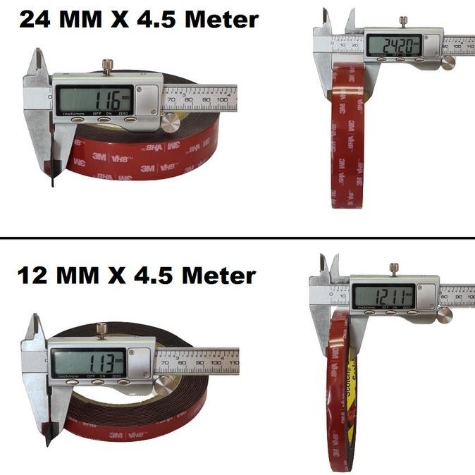 

Double Tape 3M Vhb Automotive Doubletape Hitam 12 Mm / 24Mm X 4.5M