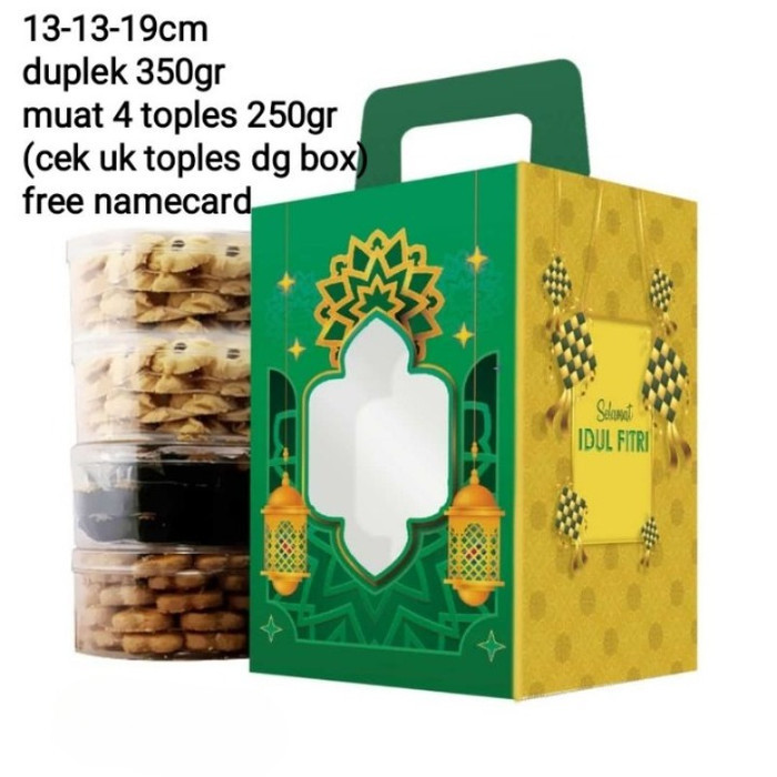 Box Tenteng Lebaran isi 4 Toples 250gr Dus Kue Kering Eid Idul Fitri