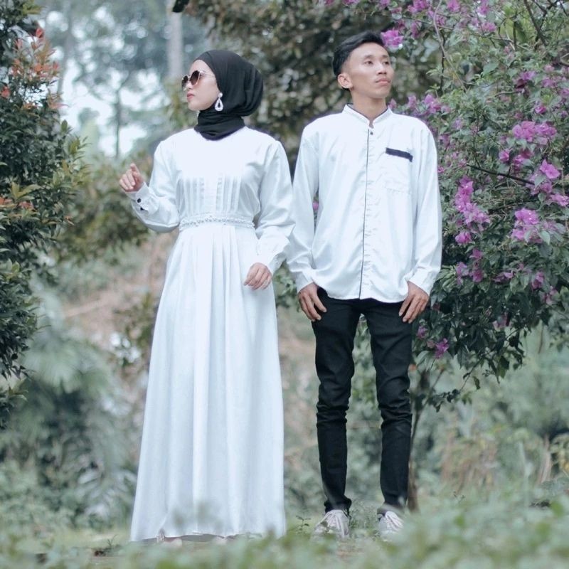 (NEW) Baju Gamis Dress Couple Busui Kurta Qurta Koko Pasangan Lebaran Kondangan Nikahan Wanita Syari