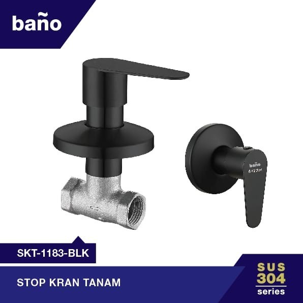 Stop kran tanam hitam stainles 304/kran tanam shower air dingin