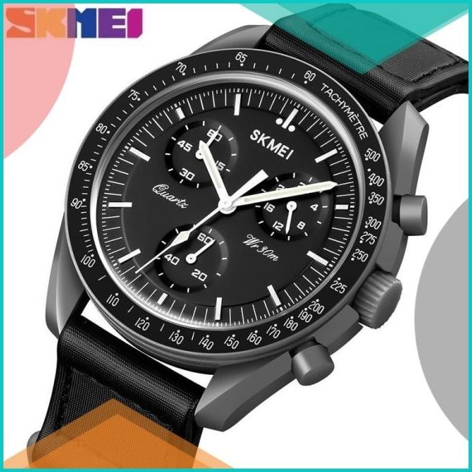 SKMEI 1982 Jam Tangan Analog Watch Chrono Tachymeter Waterproof Nylon