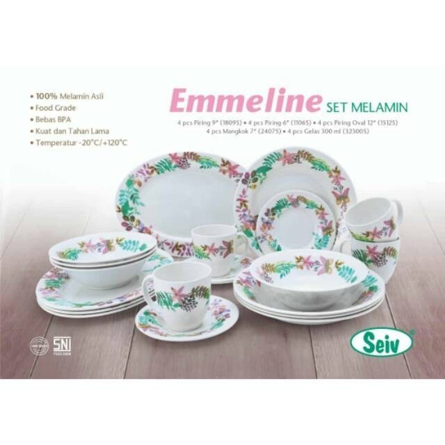 Piring Melamin Set Onyx Seiv Piring Onyx Seiv Peralatan Makan Set