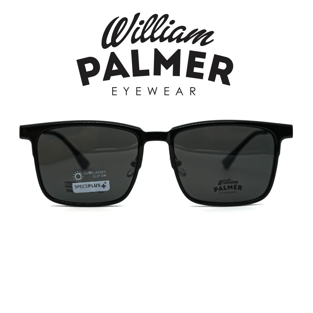 William Palmer Kacamata Pria Wanita Clip On 8502 C1 Black