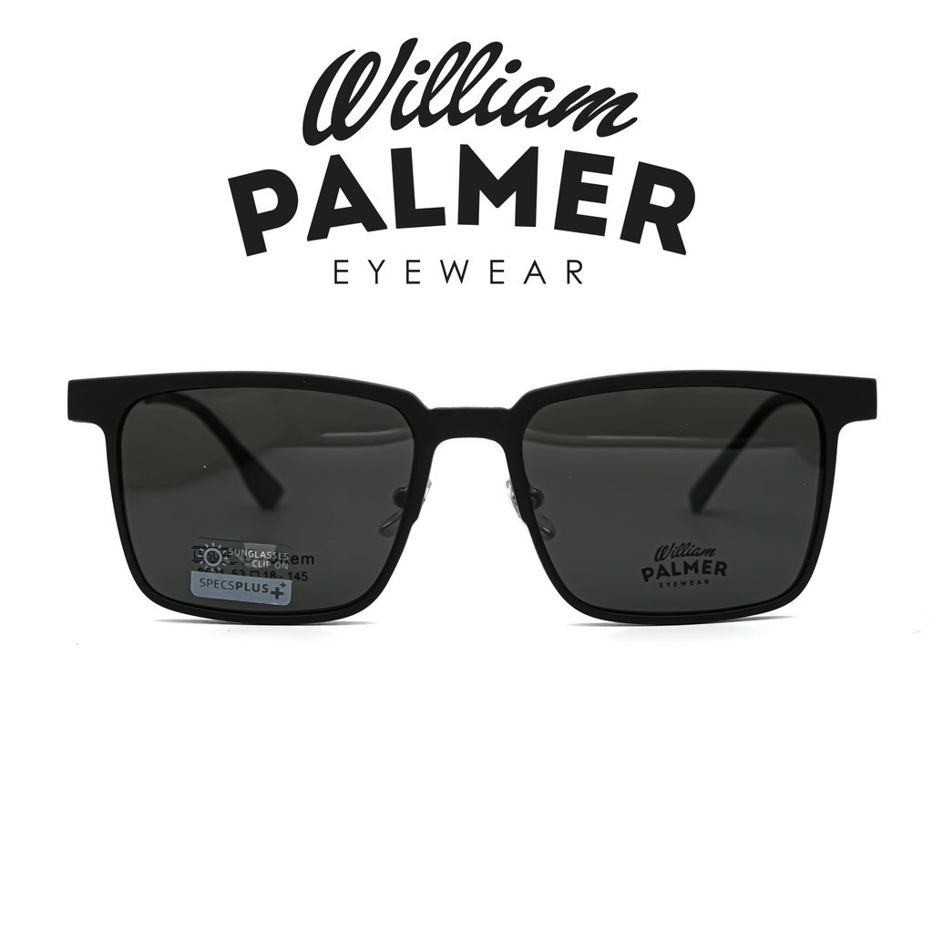 William Palmer Kacamata Pria Wanita Clip On 8501 C2 Black Doff