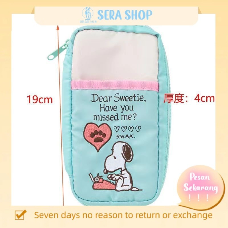 

▫™●Sera Jepang dan Korea Selatan Snoopy Tangan Akun Tas Lucu Bordir Tas Penyimpanan Kartun Tas Kosmetik Mahasiswa Kapasitas Besar Tas Pensil Clutch