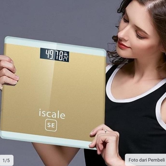 timbangan badan iscale digital lcd & temperature GWM