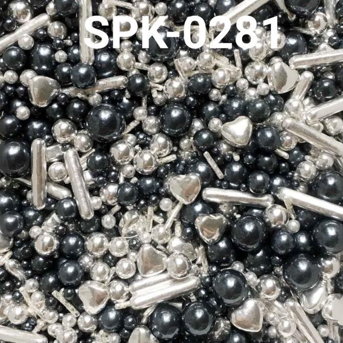 

SPK-0281 Sprinkles sprinkle springkel 1kg mutiara hitam silver