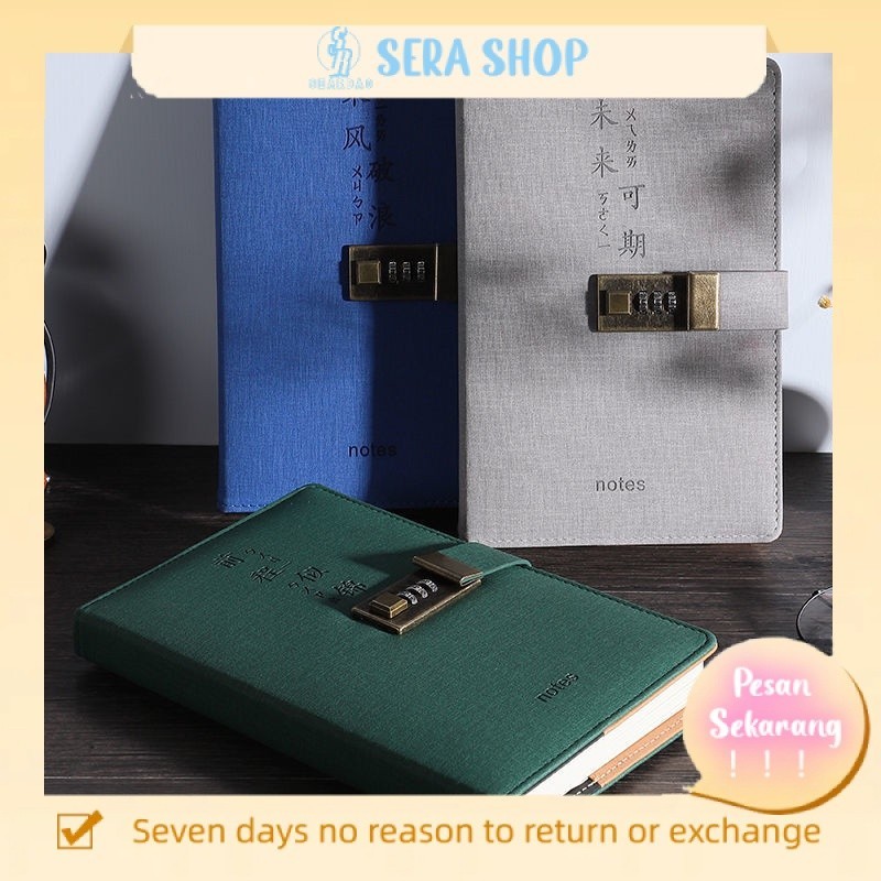 

▨▦Sera Retro Buku Kata Sandi dengan Kunci Buku Harian Kreatif Sederhana Buku Catatan Siswa Jepang dan Korea Selatan Tebal Buku Besar Tangan Kunci Kata Sandi