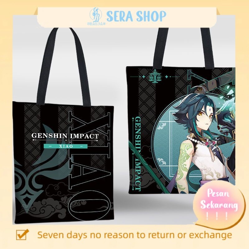 

⊕◄Sera Anime Pinggiran Genshin Satu Bahu Tas Kanvas Ukir Qing Keli Thunder Umum Walnut Mahasiswa Kapasitas Besar Tas Belanja