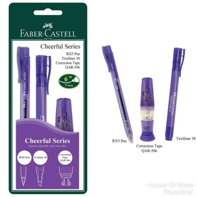 

FABER CASTELL CHEERFUL SERIES - HIGHLIGHTER - TIPEX - PEN - PAKET