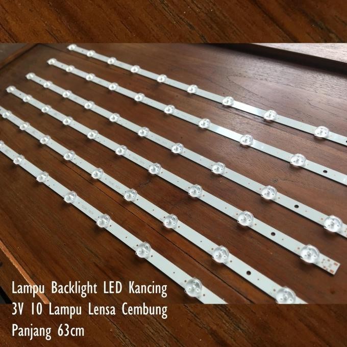 Terjangkau - Universal Backlight LED TV 3V Kancing Mata Cembung 10 lampu