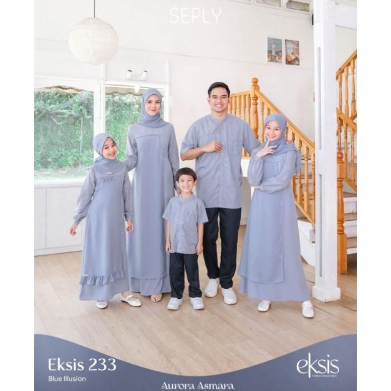 Sale Termurah | Best Seller | Sarimbit Set Couple Keluarga Eksis 233 Blue Illusion By Seply | Meyra 217 | Selia 142 | Kaseo 205 | Kliko 145 Terbaru