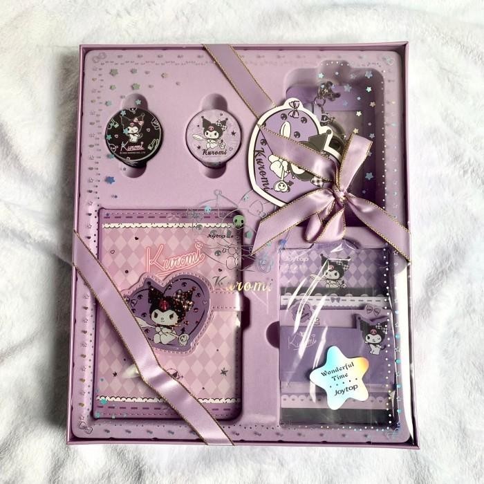 

Gift Set Alat Tulis Binder Buku Washi Tape Stationery Sanrio Kuromi