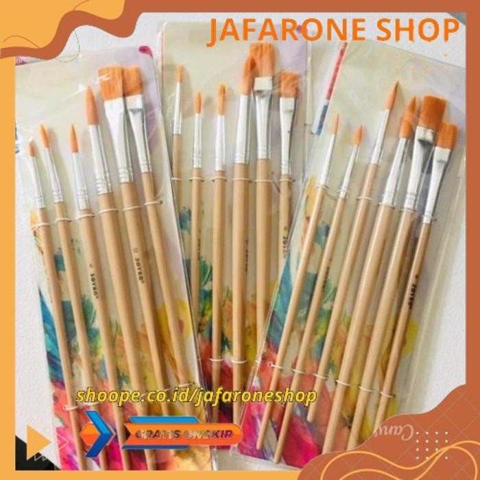 

JOYKO BRUSH SET 6PCS KUAS LUKIS AIR AKRILIK ART PAINTING CRAFT BR-5 TERMURAH