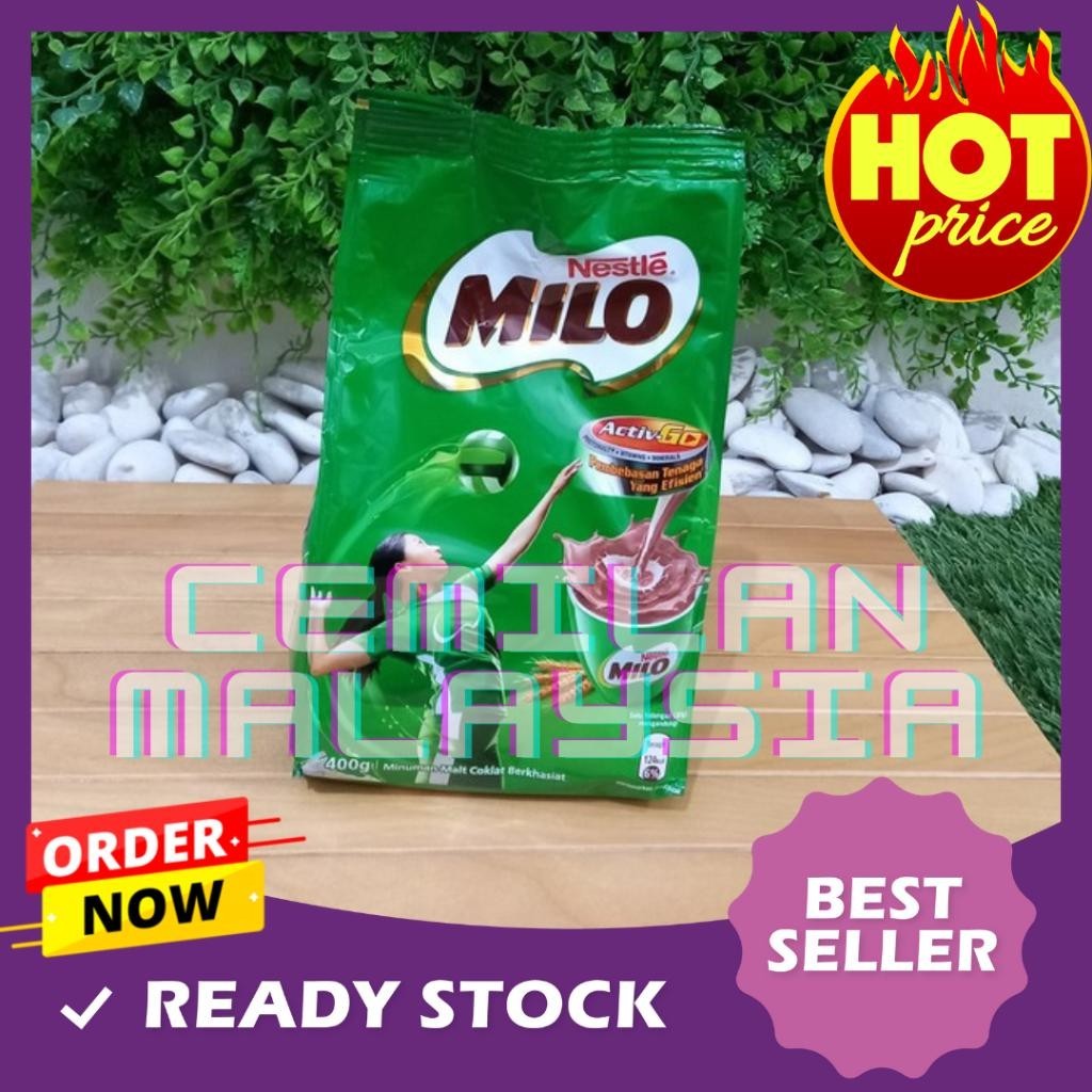 

NESTLE MILO MALAYSIA 400 GR ORIGINAL PALING MURAH ADA LABEL HALAL Best Seller
