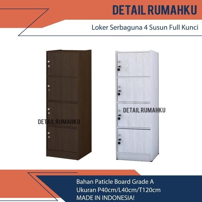 Loker Serbaguna Susun 4/Lemari Serbaguna dengan Kunci dan Pintu Murah