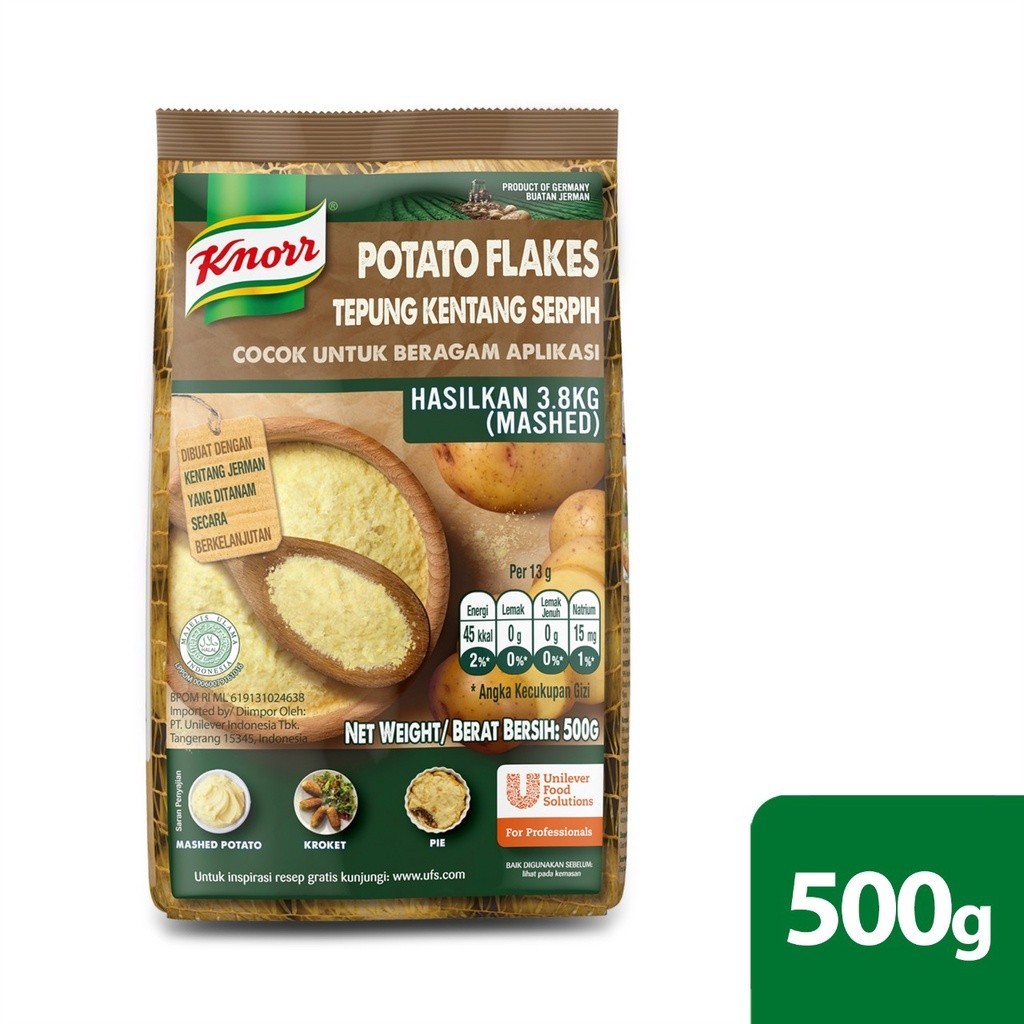 

Knorr Potato Flakes Tepung Kentang Serpih 500gr