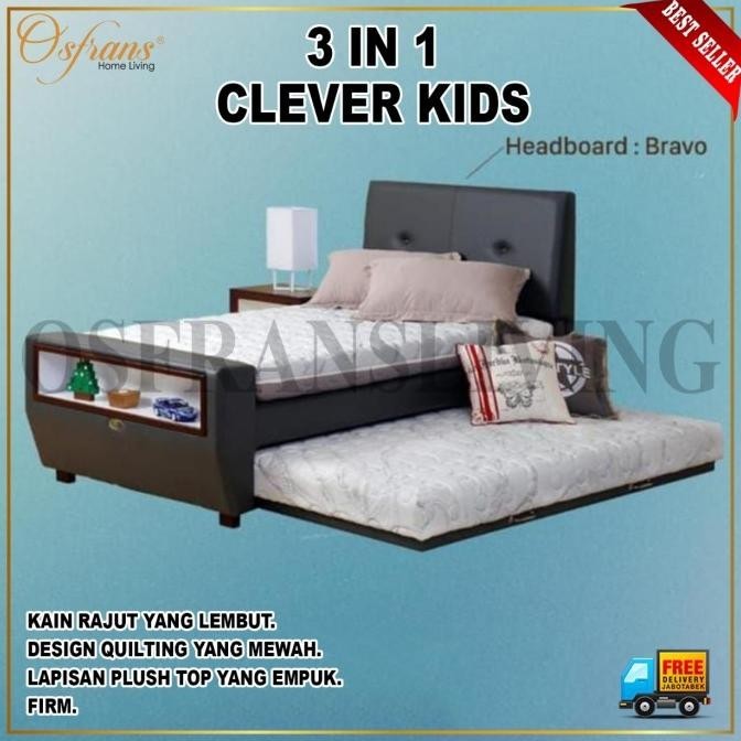 Guhdo Kasur Springbed 3 in 1 Clever Kids - HANYA KASUR SORONG BAWAH