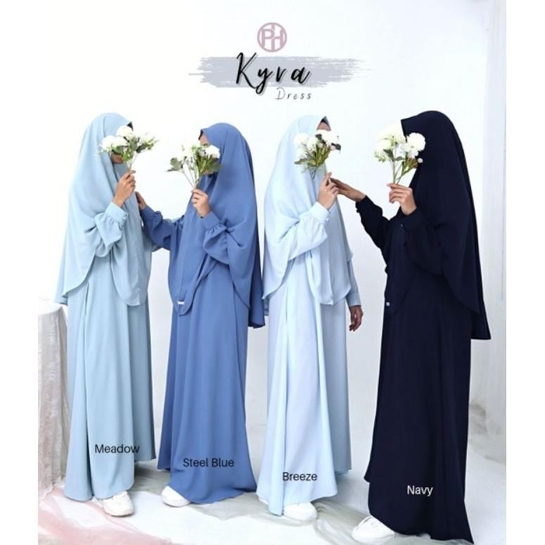 KYRA DRESS BY PELANGI HIJAB ORIGINAL TERBARU GAMIS ONLY GAMIS SYAR'I RUBY POLOS PREMIUM KEKINIAN / D