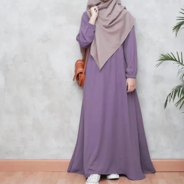 Gamis Polos Premium Simpel Warna Hitam Dan Putih Bahan Crinkle Airflow Gamis Jumbo Ld 120 Laris