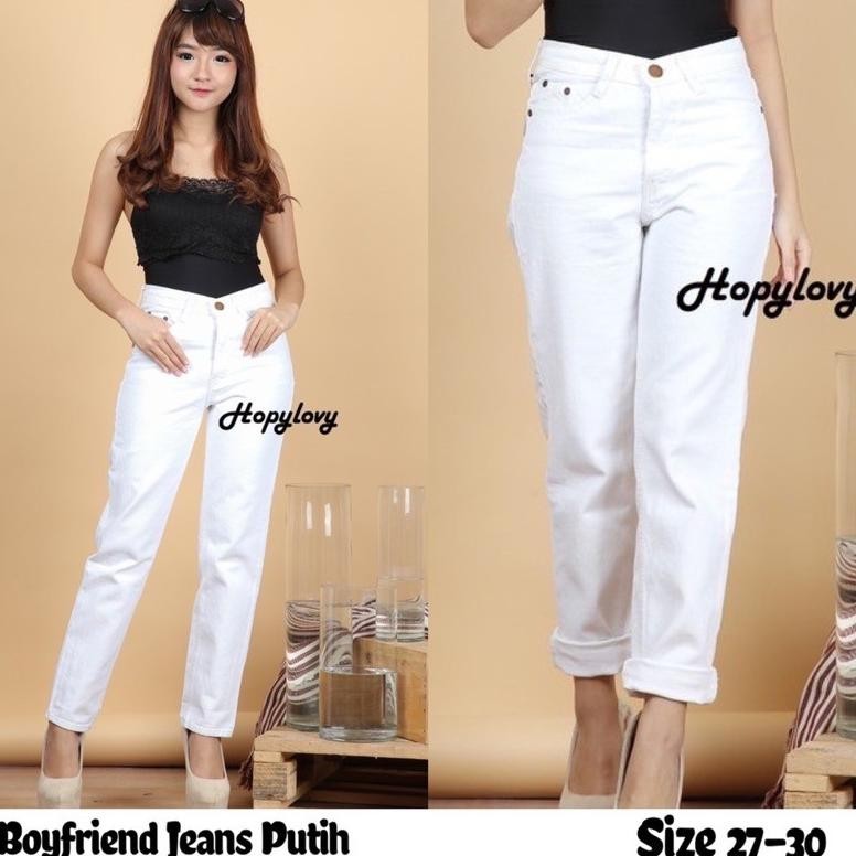 Boyfriend Jeans Putih 27-40 / Boyfriend Jeans Hitam / Boyfriend Jeans Jumbo Promoo
