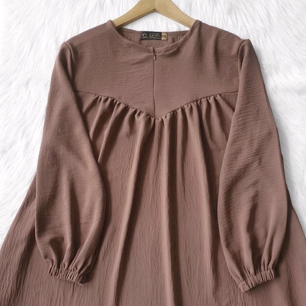 Gamis Muslim Model Baru Bahan Crinkle Airflow // Gamis Wanita Dewasa // Gamis Ibu-Ibu Model Sekarang