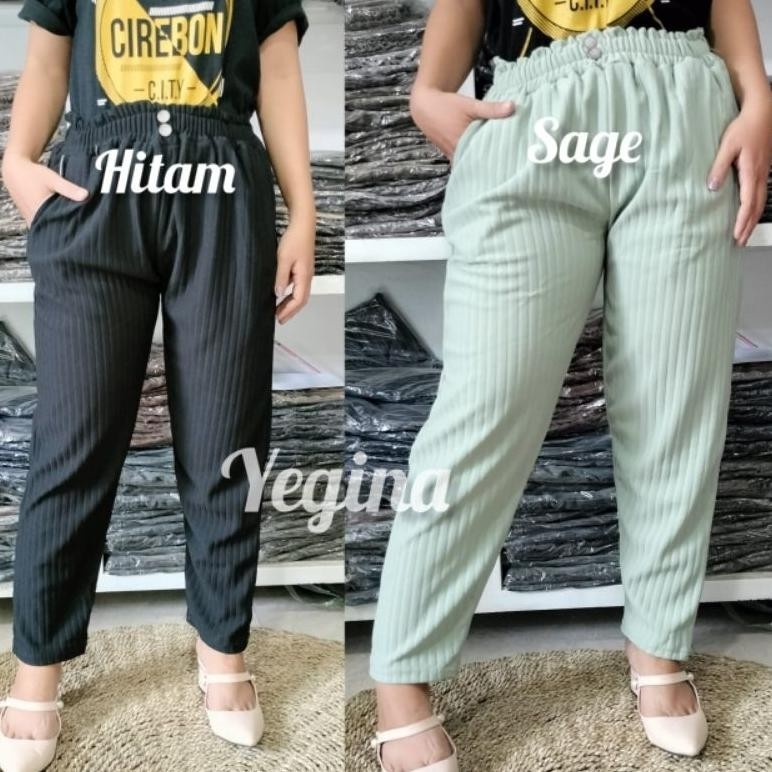 Luna Jumbo Knit Import / Baggypants Knit Import / Celana Panjang Wanita Terbaru
