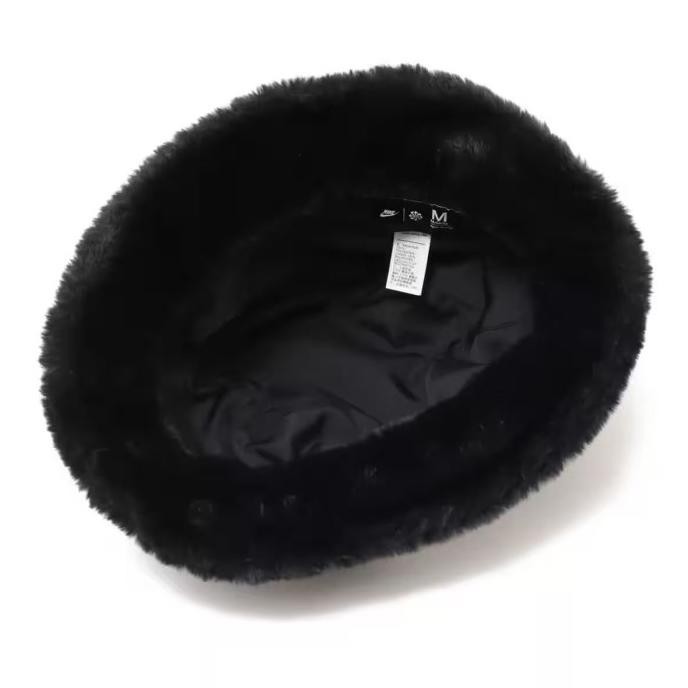 Nike Apex Faux-Fur Swoosh Bucket Fv6417-010 Topi Original