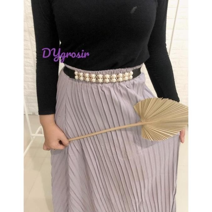 Ikat Pinggang Wanita Mutiara Karet Fashion