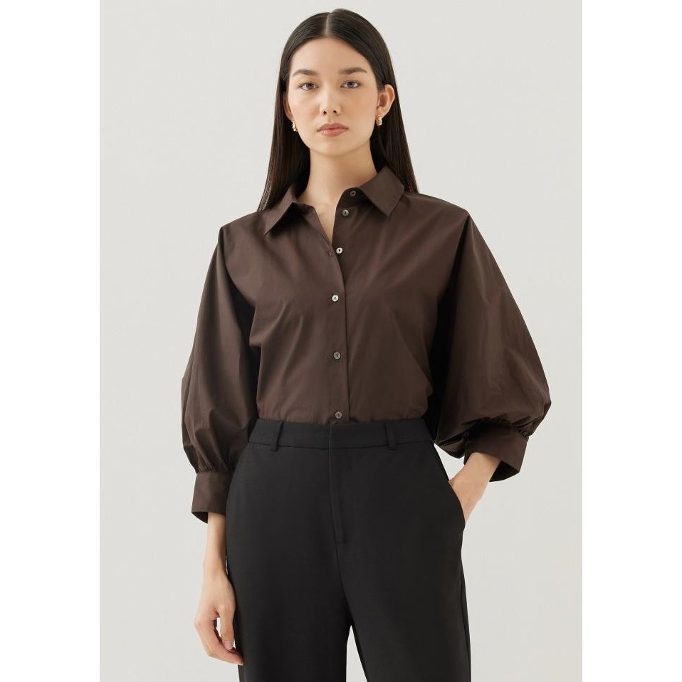 Love, Bonito - Atasan - Brienne Cotton Puff Sleeve Shirt