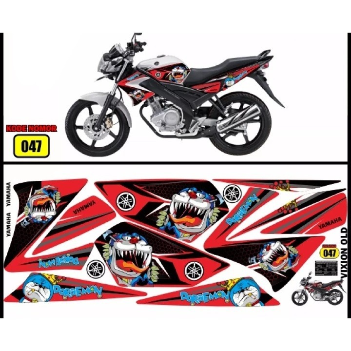 Decal Sticker Striping Variasi Yamaha Vixion Old Variasi Vixion Old edisi Doraemon