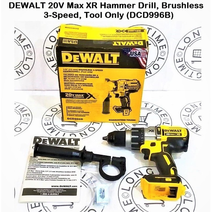 Mesin Bor Dewalt DCD996B 20V Max XR USA Brushless 1/2 inch DCD 996B