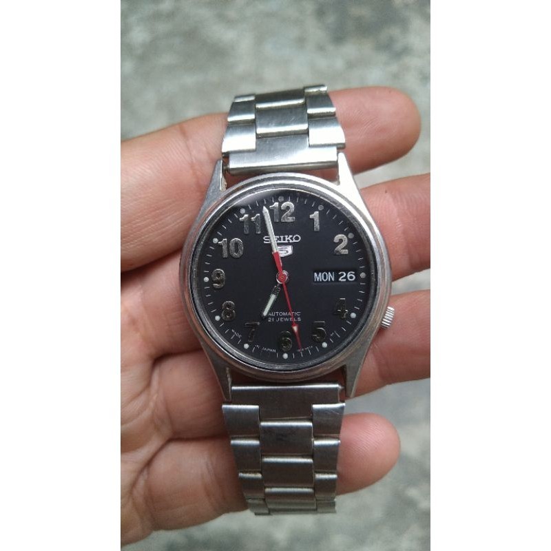 jam tangan seiko 7s26 00x0 military style second bekas original