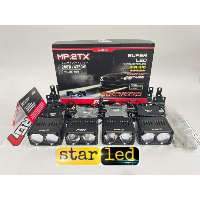 Baru PRO 7 MP .2TX LAMPU SOROT KABUT 200WATT BLUE LENS MINI PROJIE