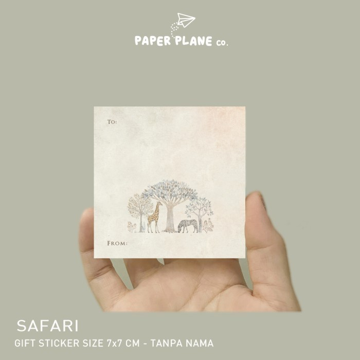 

40 pcs Sticker Message Ucapan Pesan Anak Tema "Safari" Custom Nama