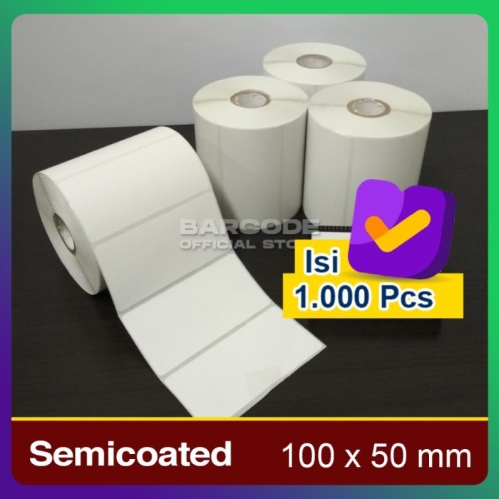 

Label Stiker Semicoat 100x50mm / 100 x 50 / 100x50 mm 1 Line(1 Slop)