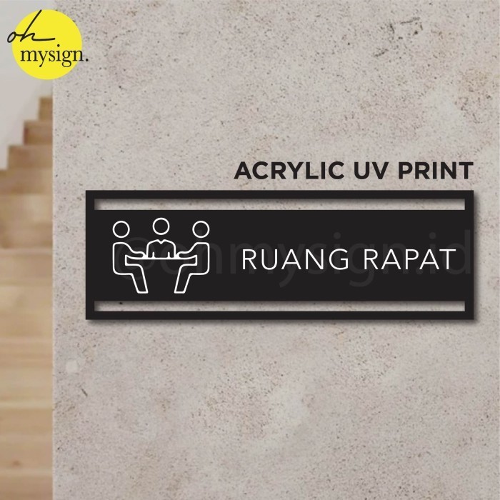

Sign Akrilik Ruang Rapat Meeting Laser Cut UV Print Modern Label Sign