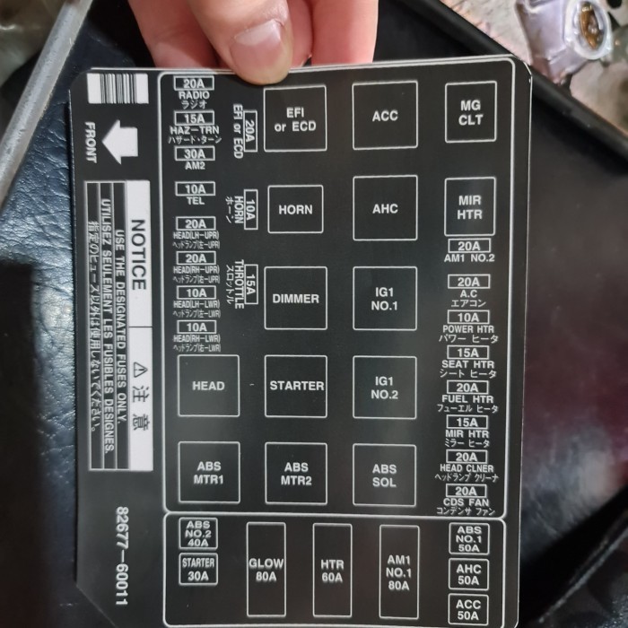 

stiker/sticker/tempelan skring/sekring atas land cruiser 100 (99-02)